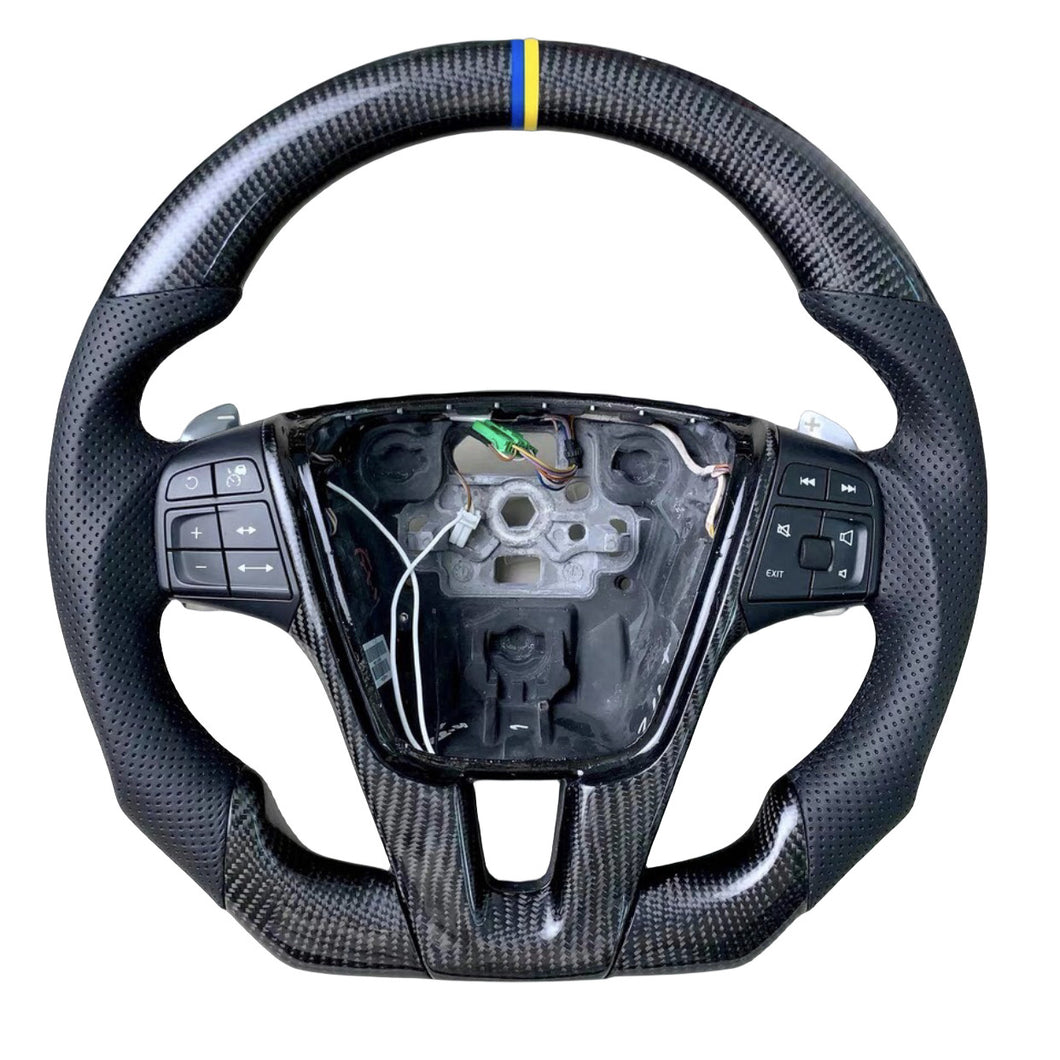 TTD Craft 2010-2018 Volvo S60 Carbon Fiber Steering Wheel With Paddle shifter holes