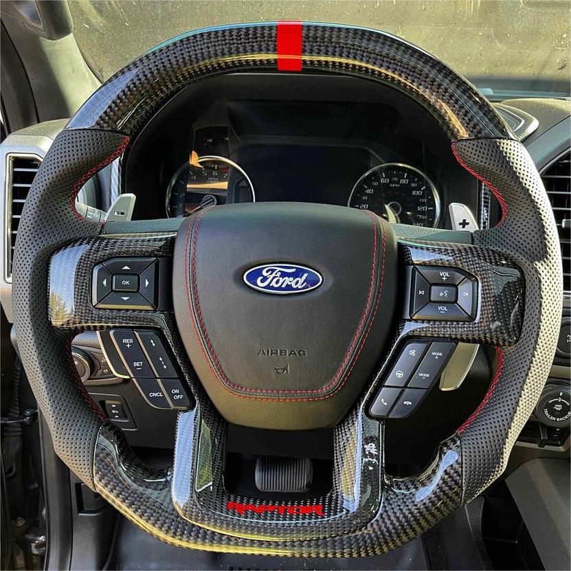TTD Craft Ford 2018-2020 F150 Raptor / 2017-2022 F250/ 2017-2022 F350 Carbon Fiber Steering Wheel
