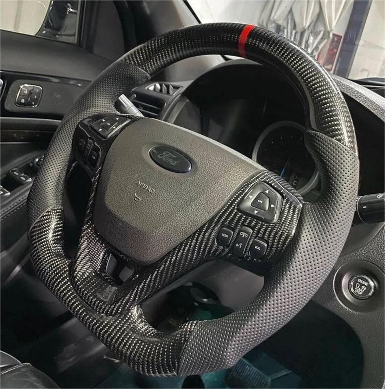 TTD Craft  Ford 2013-2019 Ford  Taurus  /2011-2014 Edge / 2011-2015 Explorer /2011-2020 Flex Carbon Fiber Steering Wheel
