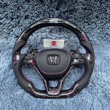 Carregar imagem no visualizador da galeria, TTD Craft 10ª geração 2018-2022 Accord / 2018-2022 Insight Sport EX LX EX-L V6 Volante de fibra de carbono forjado com flocos brancos