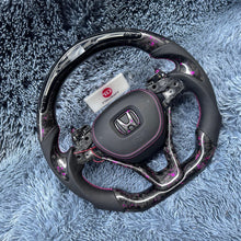 Carregar imagem no visualizador da galeria, TTD Craft 10ª geração 2018-2022 Accord / 2018-2022 Insight Sport EX LX EX-L V6 Volante de fibra de carbono forjado com flocos brancos