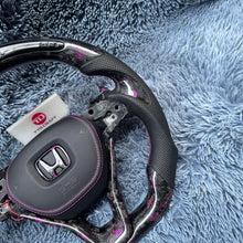 Carregar imagem no visualizador da galeria, TTD Craft 10ª geração 2018-2022 Accord / 2018-2022 Insight Sport EX LX EX-L V6 Volante de fibra de carbono forjado com flocos brancos