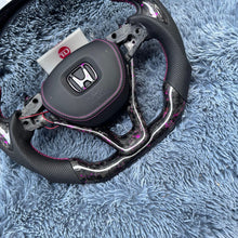 Carregar imagem no visualizador da galeria, TTD Craft 10ª geração 2018-2022 Accord / 2018-2022 Insight Sport EX LX EX-L V6 Volante de fibra de carbono forjado com flocos brancos