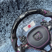 Carregar imagem no visualizador da galeria, TTD Craft 10ª geração 2018-2022 Accord / 2018-2022 Insight Sport EX LX EX-L V6 Volante de fibra de carbono forjado com flocos brancos