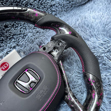 Carregar imagem no visualizador da galeria, TTD Craft 10ª geração 2018-2022 Accord / 2018-2022 Insight Sport EX LX EX-L V6 Volante de fibra de carbono forjado com flocos brancos