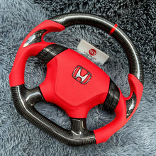 Загрузить изображение в средство просмотра галереи, TTD Craft 7th gen Honda 2003-2007 Accord LX EX DX V6 Carbon Fiber Steering Wheel