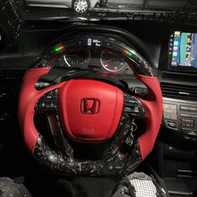 Carregar imagem no visualizador da galeria, TTD Craft 8ª geração Accord 2008-2012 / 2009-2015 Pilot / 2011-2017 Odyssey EX LX SE EX-L V6 Volante de fibra de carbono forjado + flocos vermelhos com led