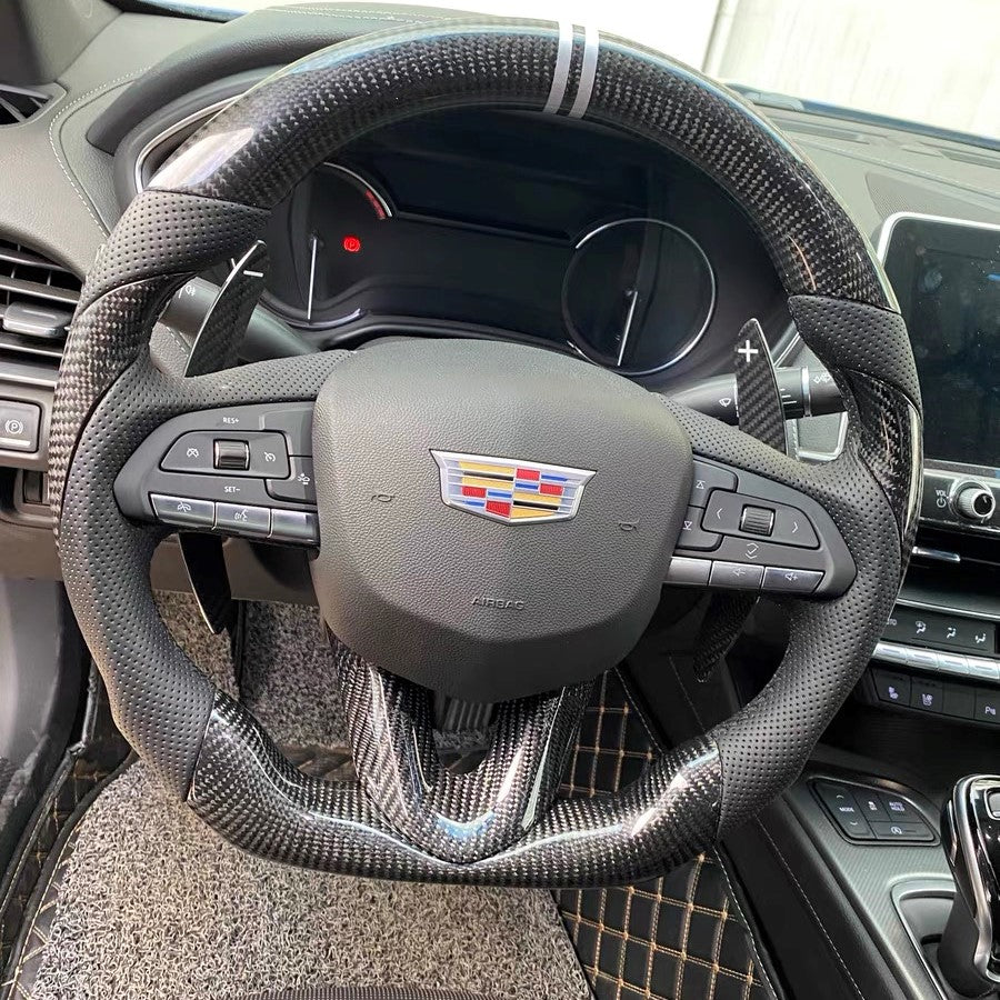 TTD Craft Cadillac 2020-2024 CT4  CT4-V Blackwing / CT5 CT5-V Blackwing / 2019-2024 XT4 Carbon Fiber Steering Wheel