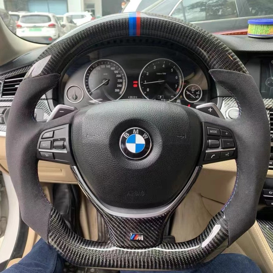 TTD Craft BMW 5 SERIES F10 F11 / 5GT F07 /6 SERIES F06 F12 F13 /7 SERIES F01 F02 F03 F04 Carbon Fiber Steering Wheel  With Paddle shifter