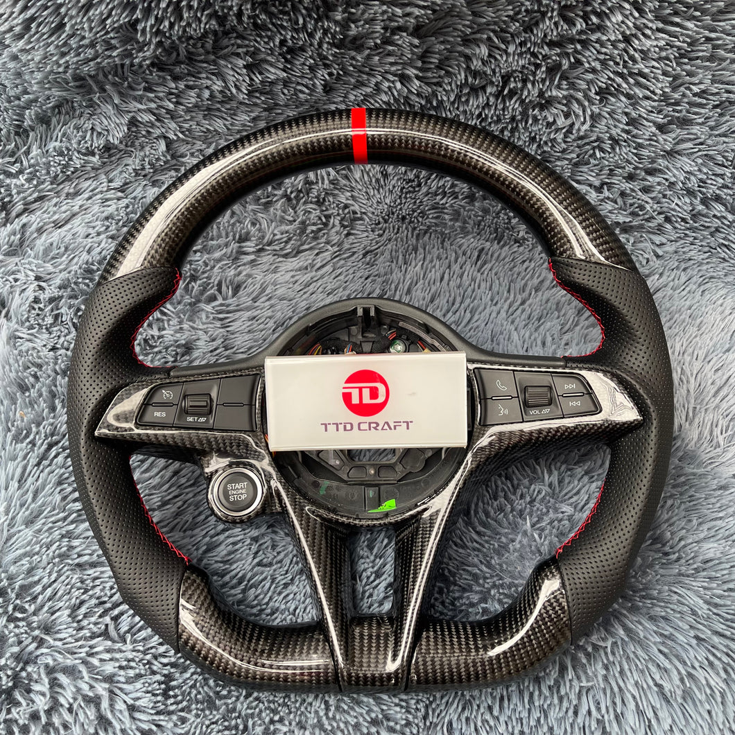 TTD Craft Alfa Romeo 2014-2017 Giulia Stelvio Carbon Fiber Steering Wheel