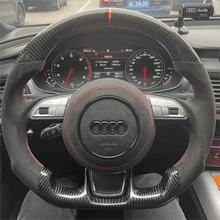 Cargar imagen en el visor de la galería, Volante de fibra de carbono TTD Craft para Audi A3, A4, A5, A6, A7, A8, S3, S4, S5, S6, S7, S8, RS3, RS4, RS5, RS6 y SQ5.