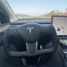 Load image into Gallery viewer, TTD Craft  Tesla  Model 3 / Y Yoke Carbon Fiber Steering Wheel
