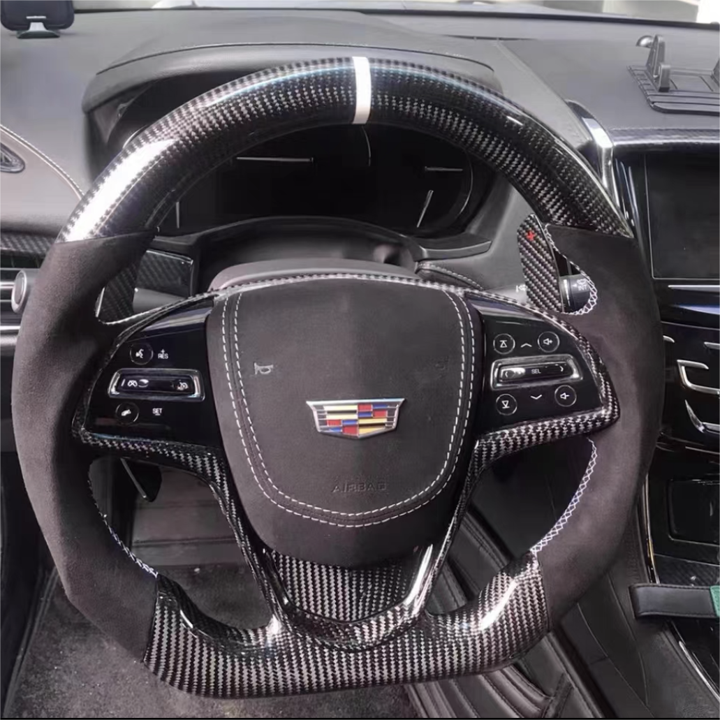 TTD Craft Cadillac 2015-2019 CTS  CTS-V/ 2013-2019 ATS ATS-V /2014-2016 ELR Carbon Fiber Steering Wheel
