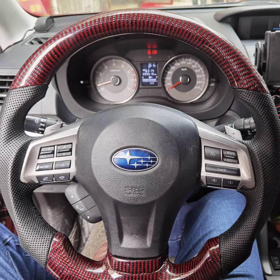 TTD Craft Subaru 2012-2014 Outback 2014-2016 Forester 2012-2015 Crosstrek 2012-2014 Legacy Carbon Fiber Steering Wheel