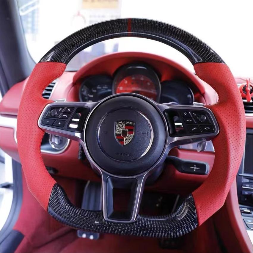 TTD Craft Porsche 2012-2022 718 Cayman Carbon Fiber Steering Wheel