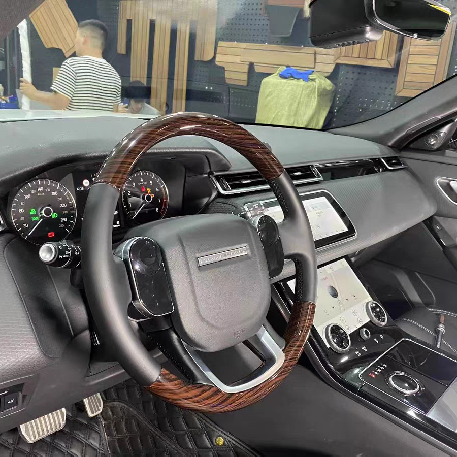 TTD Craft 2020-2023 Discovery Sport /2014-2021 Range Rover / 2020-2022 Range Rover Evoque / 2018-2020 Range Rover Velar Wood Grain Steering Wheel