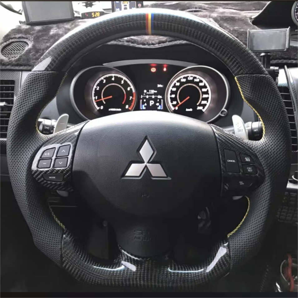 TTD Craft 2007-2013 Outlander / 2008-2017 Lancer / 2012-2017 I-MiEV Carbon Fiber Steering Wheel