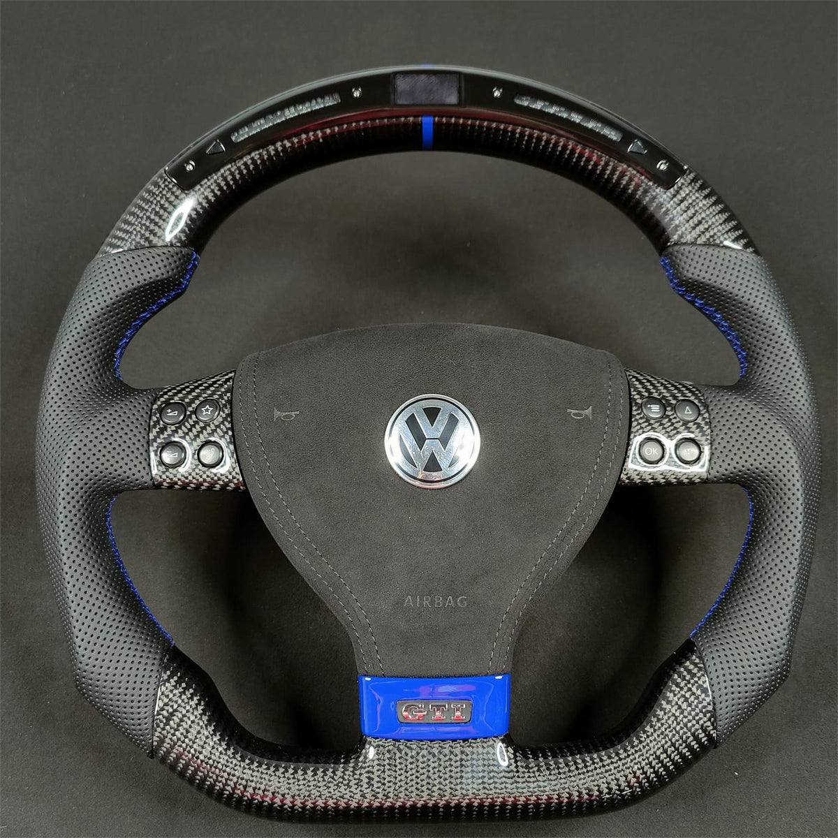 TTD Craft VW 2005 2009 MK5 Carbon Fiber Steering Wheel With Led