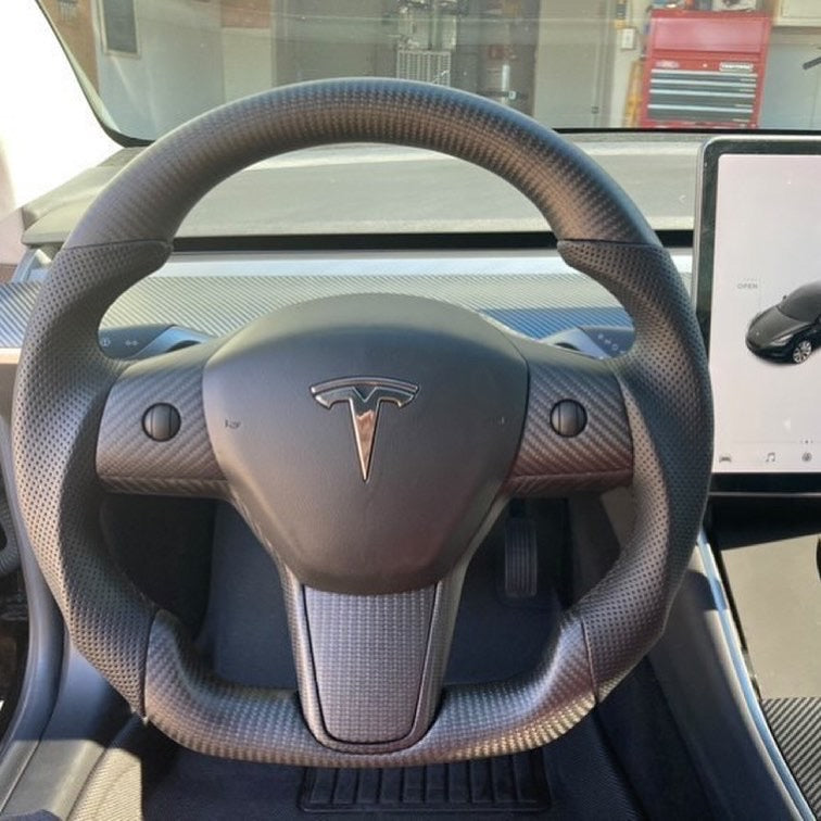 TTD Craft  Tesla  Model 3 Y  Carbon Fiber Steering Wheel