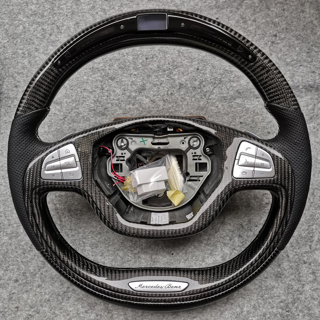 TTD Craft Bnez S class W222  S63AMG  Carbon Fiber Steering Wheel with Japan led