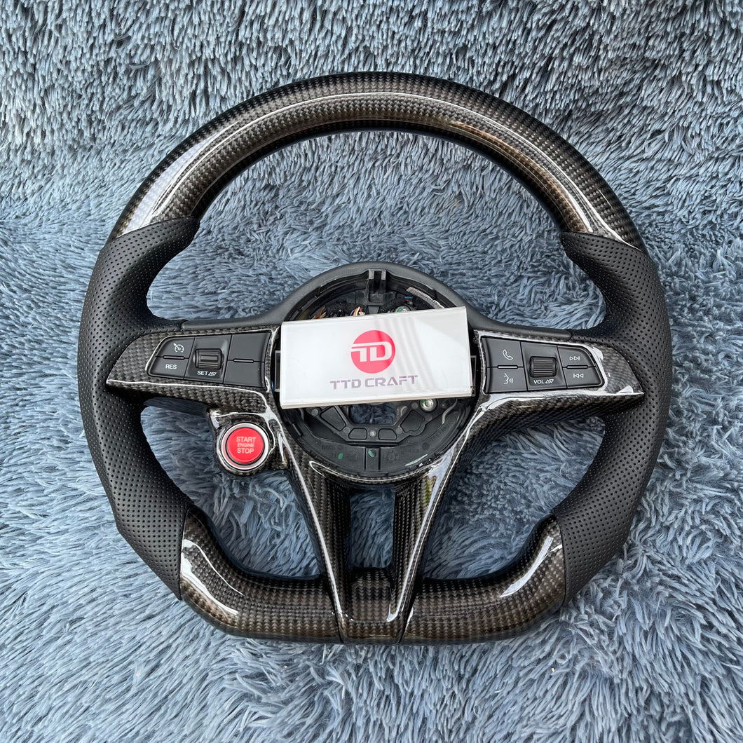 TTD Craft Alfa Romeo 2014-2017 Giulia Stelvio Carbon Fiber Steering Wheel