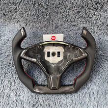 Загрузить изображение в средство просмотра галереи, TTD Craft Tesla Model S / X Yoke Carbon Fiber Steering Wheel