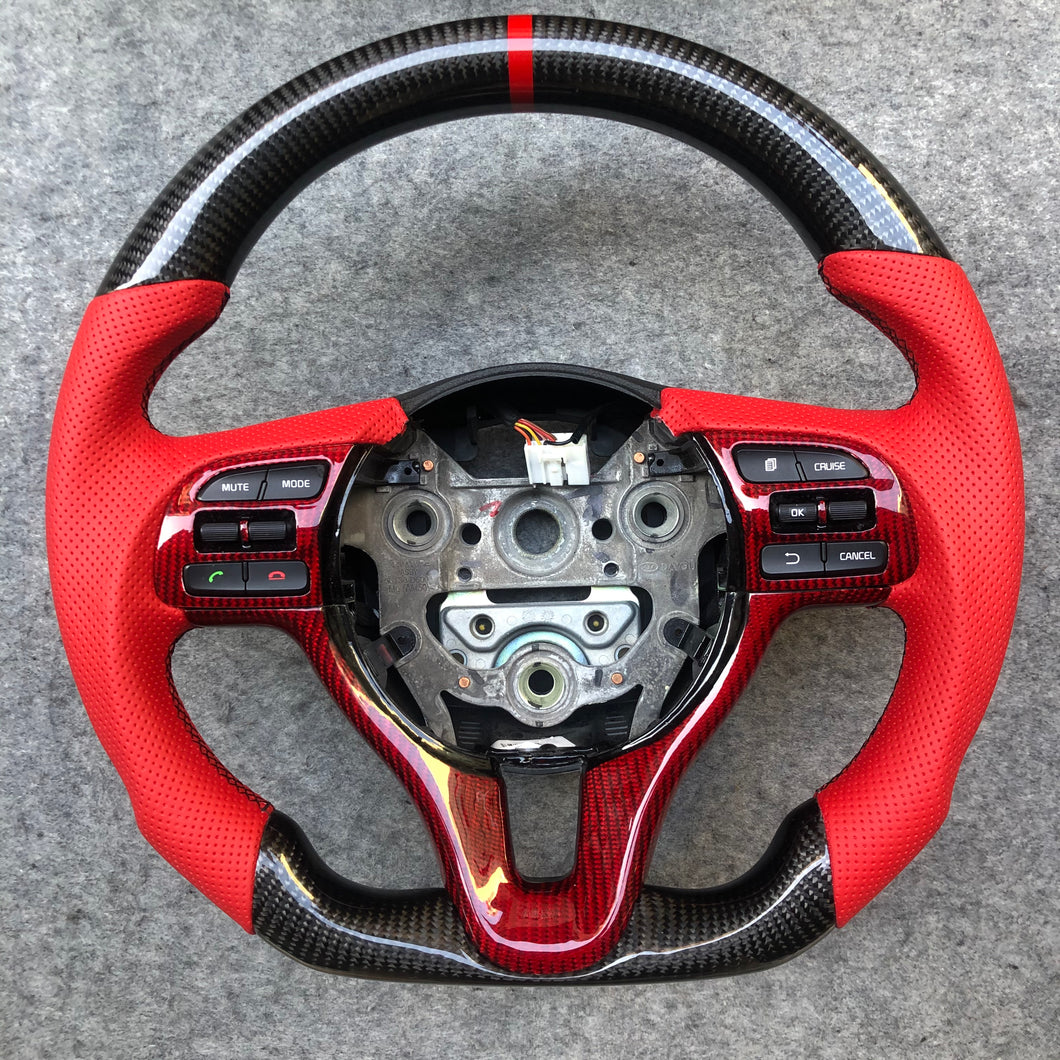 TTD Craft 2017-2021 Niro / 2016-2020 Optima / 2017-2019 Sportage Carbon Fiber Steering Wheel