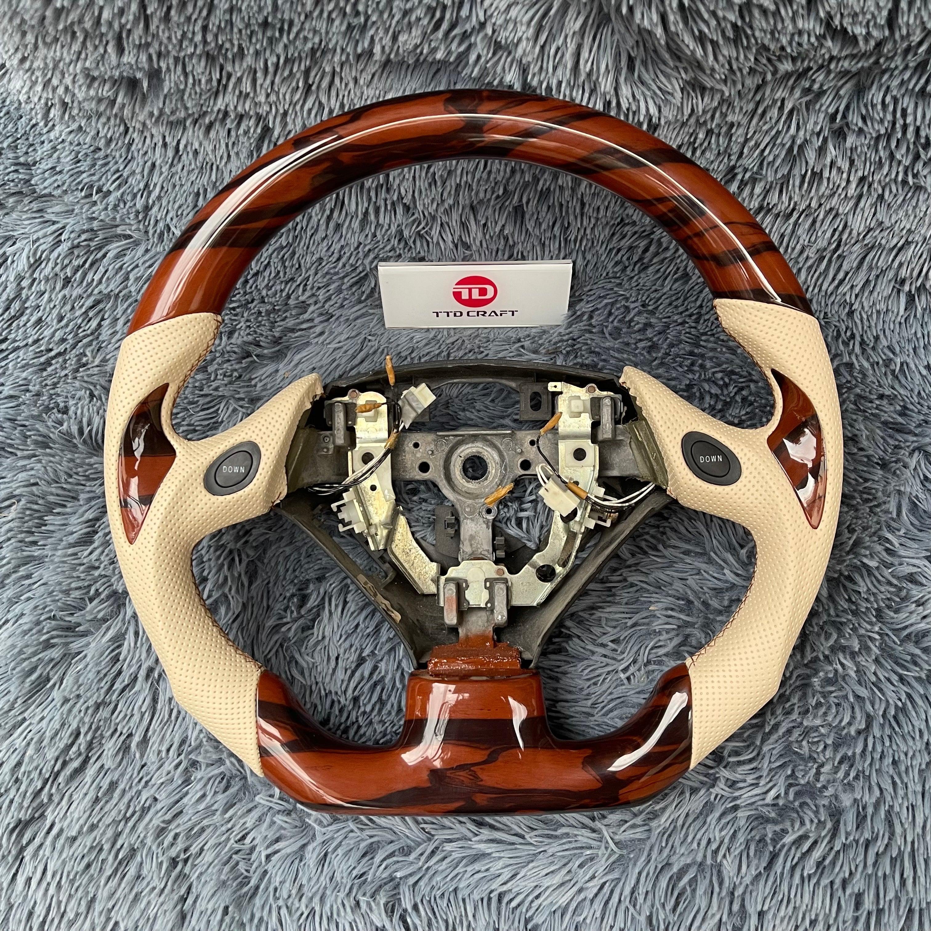 パーツ ALL WOOD Steering Wheel TTD Craft Lexus 2000-2005 GS300 GS430 Wood Grain Steering Wheel