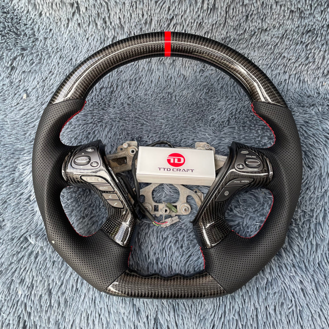 TTD Craft Infiniti M25 2013-2020 QX60 JX35 / 2013-2022 Q70 Q70L / 2011-2019 M35 M37 M56 Carbon Fiber Steering Wheel