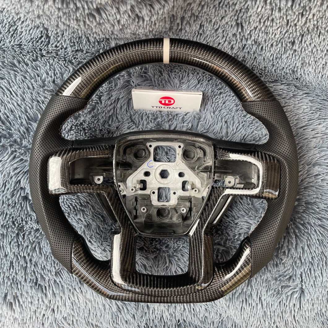 TTD Craft  Ford  2018-2020 F150 Raptor / 2017-2022 F250/ 2017-2022 F350 Carbon Fiber Steering Wheel