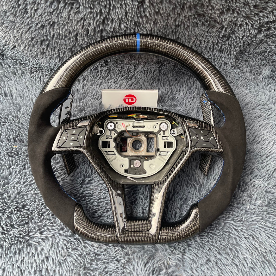 TTD Craft Benz C63 AMG W176 W204AMG W212 W218 C117 E350 SL63 R231 X156 GLA45AMG  SLAMG  Fiber Steering Wheel