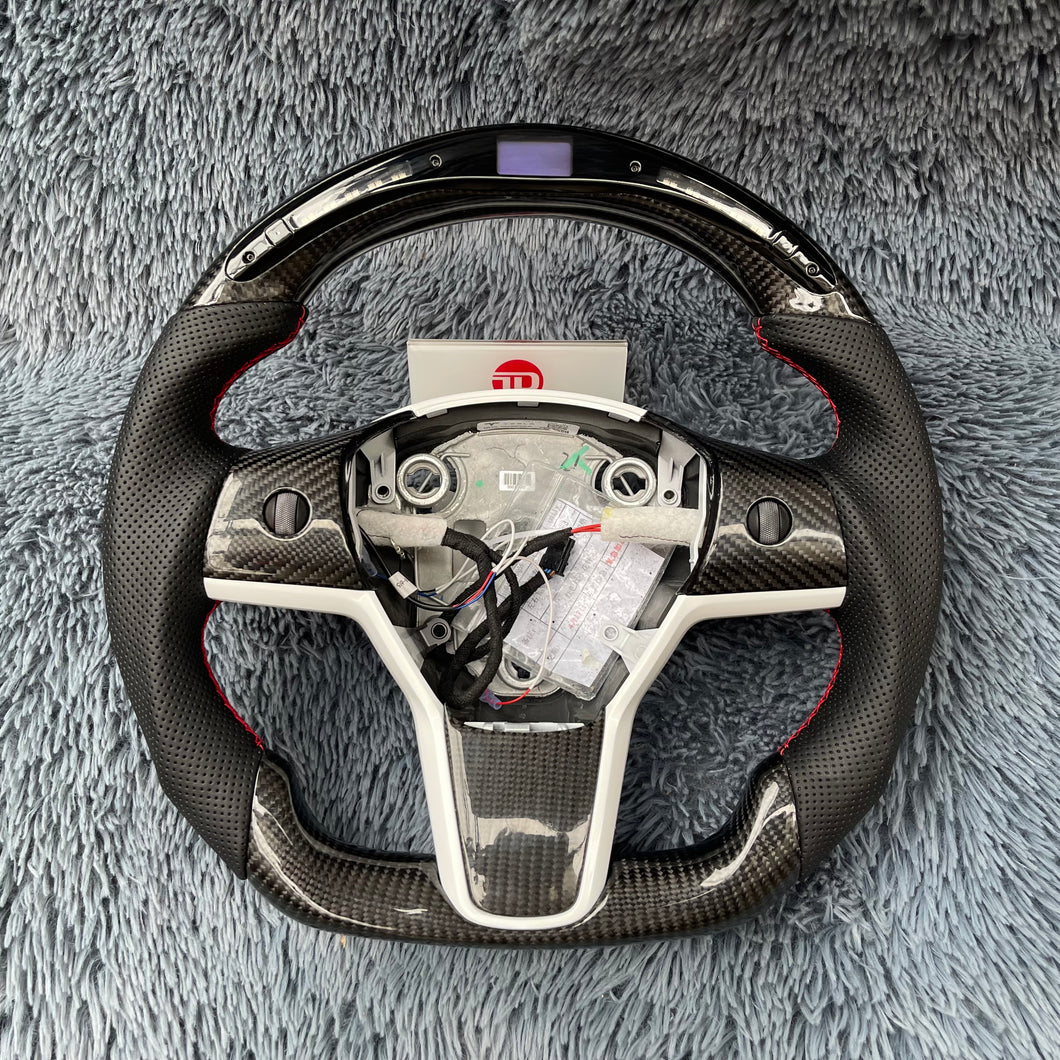 TTD Craft  Tesla Model 3 &Y  Carbon Fiber Steering Wheel with Led