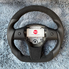 Lade das Bild in den Galerie-Viewer, TTD Craft Tesla Model 3 Y Leather Steering Wheel