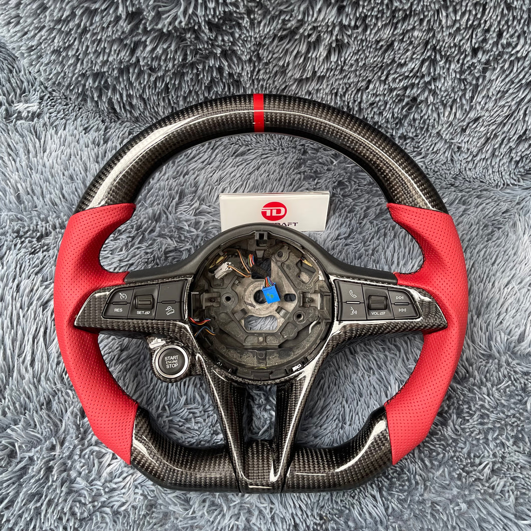 TTD Craft Alfa Romeo 2014-2017 Giulia Stelvio  Carbon Fiber Steering Wheel