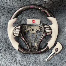 Load image into Gallery viewer, TTD Craft  2013-2018 Altima Forged + pink &amp; white color Flakes  Carbon Fiber Steering Wheel
