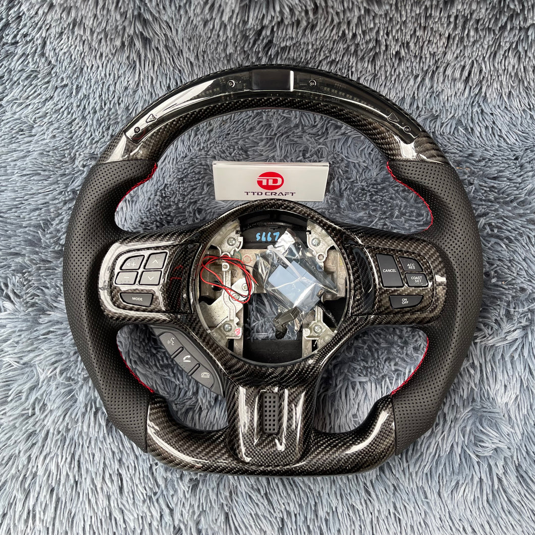TTD Craft 2008-2015 Evo X Carbon Fiber Steering Wheel with Japan led