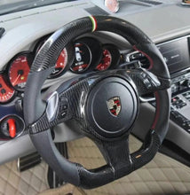Загрузить изображение в средство просмотра галереи, TTD Craft Porsche 911 (991.1) / Boxster (987.2 981) / Cayman (981) / Cayenne (958) / Panamera (970) Carbon Fiber Steering Wheel