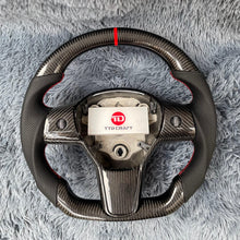 Lade das Bild in den Galerie-Viewer, Custom Tesla Model 3 Y Carbon Fiber Steering Wheel | TTD Craft