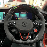 Custom LED Carbon Fiber Steering Wheel for VW MK8 Golf GTI R Jetta 2020-2026