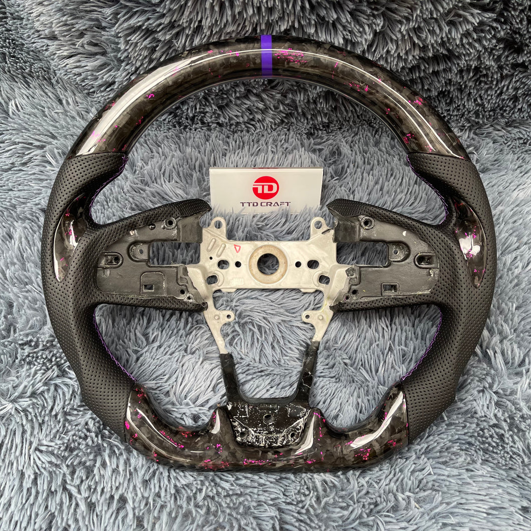 TTD Craft 10th gen Civic 2016-2021 FK8 FK7 Type R SI Carbon Fiber Steering Wheel