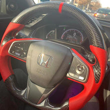 Load image into Gallery viewer, Custom Carbon Fiber Steering Wheel For 2016-2021 Honda Civic | TTD Craft
