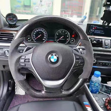 Lade das Bild in den Galerie-Viewer, TTD Craft BMW 1 SERIES F20 F21 / 2 SERIES F22 F23 / 3 SERIES F30 F31 F35 / 4 SERIES F32 F33 F36 Carbon Fiber Steering wheel with paddle shifter
