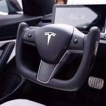 Carregar imagem no visualizador da galeria, Volante de fibra de carbono com garfo modelo 3/Y de Tesla do ofício de TTD
