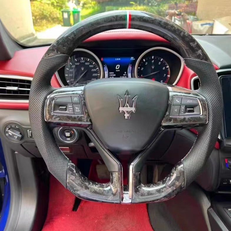 TTD Craft  Maserati 2014-2021 Ghibli / 2017-2023 Levante / 2014-2022 Quattroporte Forged Carbon Fiber Steering Wheel