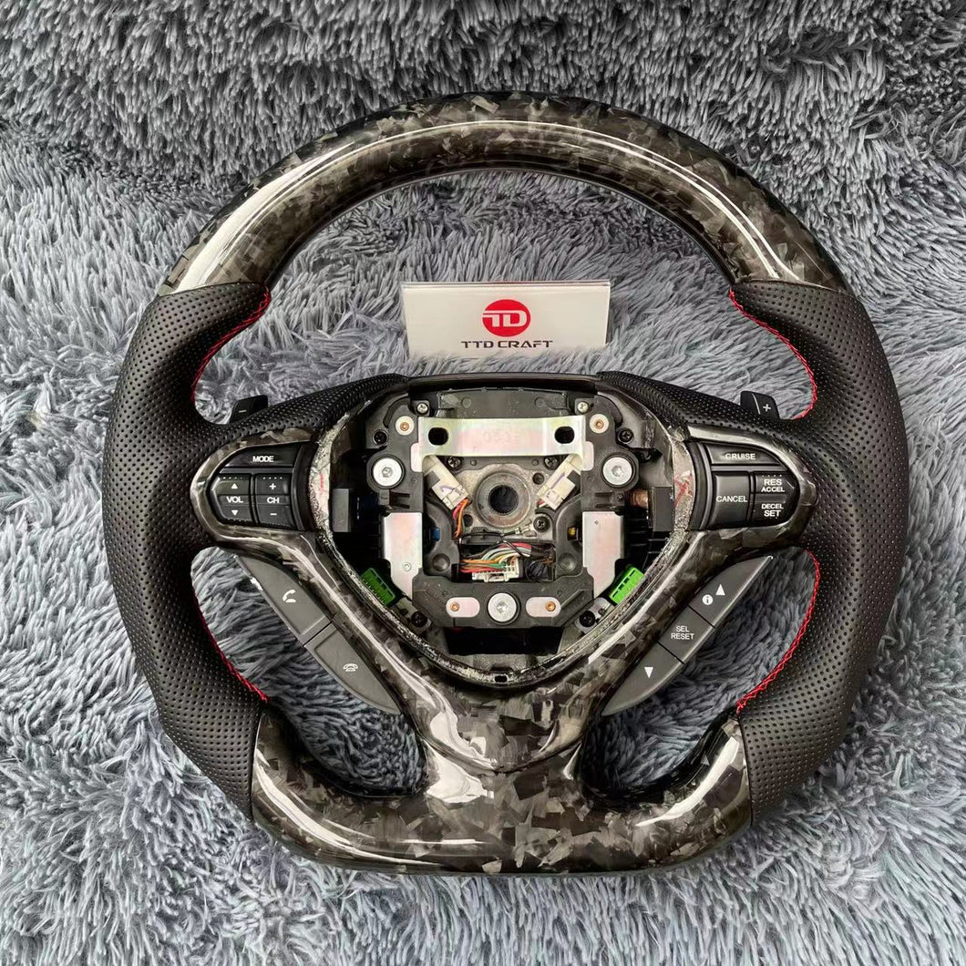 TTD Craft Acura 2009-2014 TSX Sport Wagon Edição Especial Honda CU2 Volante de fibra de carbono forjado