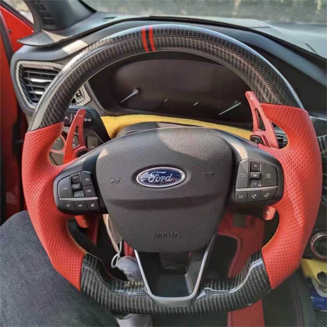 TTD Craft Ford 2018-2024 Fiesta /Foucs mk4 /BroncoSport /Escape/ Volante de fibra de carbono E-Transit