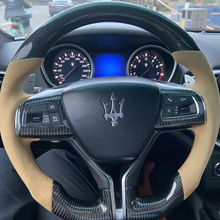 Charger l&#39;image dans la galerie, TTD Craft  Maserati 2014-2021 Ghibli / 2017-2023 Levante / 2014-2022 Quattroporte Carbon Fiber Steering Wheel
