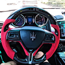 Charger l&#39;image dans la galerie, TTD Craft  Maserati 2014-2021 Ghibli / 2017-2023 Levante / 2014-2022 Quattroporte Carbon Fiber Steering Wheel
