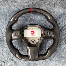 Carregar imagem no visualizador da galeria, Volante de fibra de carbono TTD Craft Tesla modelo 3 Y

