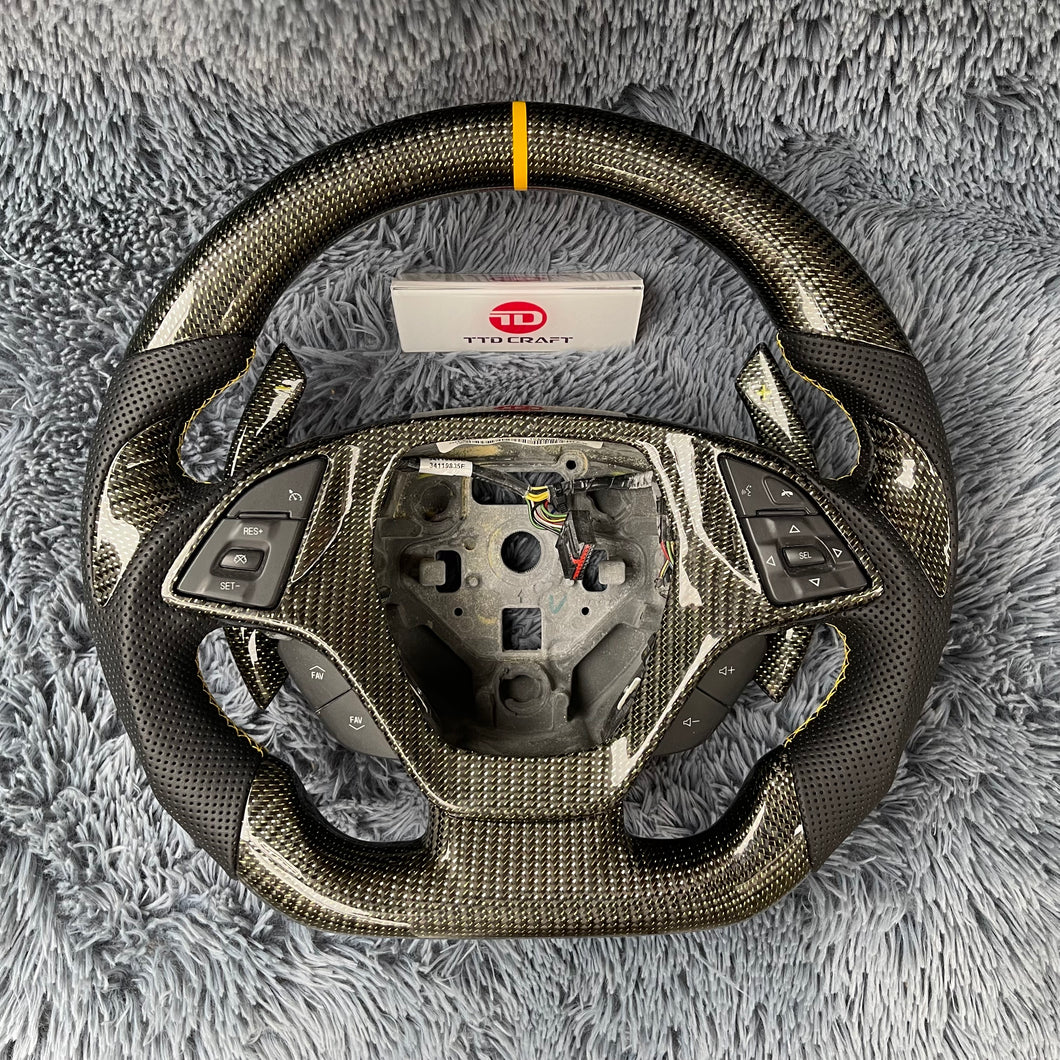 Volante de fibra de carbono TTD Craft 2014-2019 Corvette C7